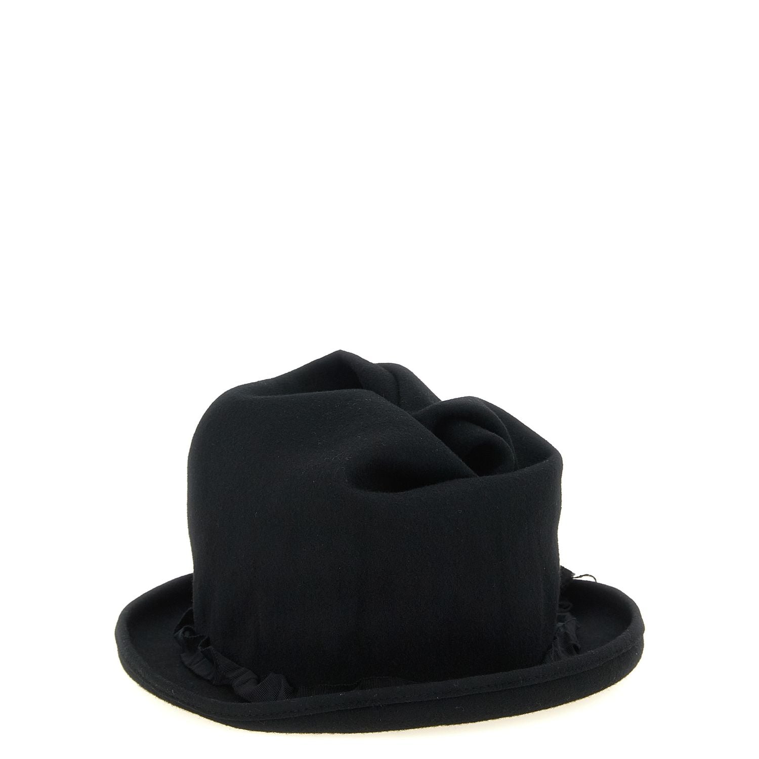 Yohji Yamamoto Black Wool Fedora