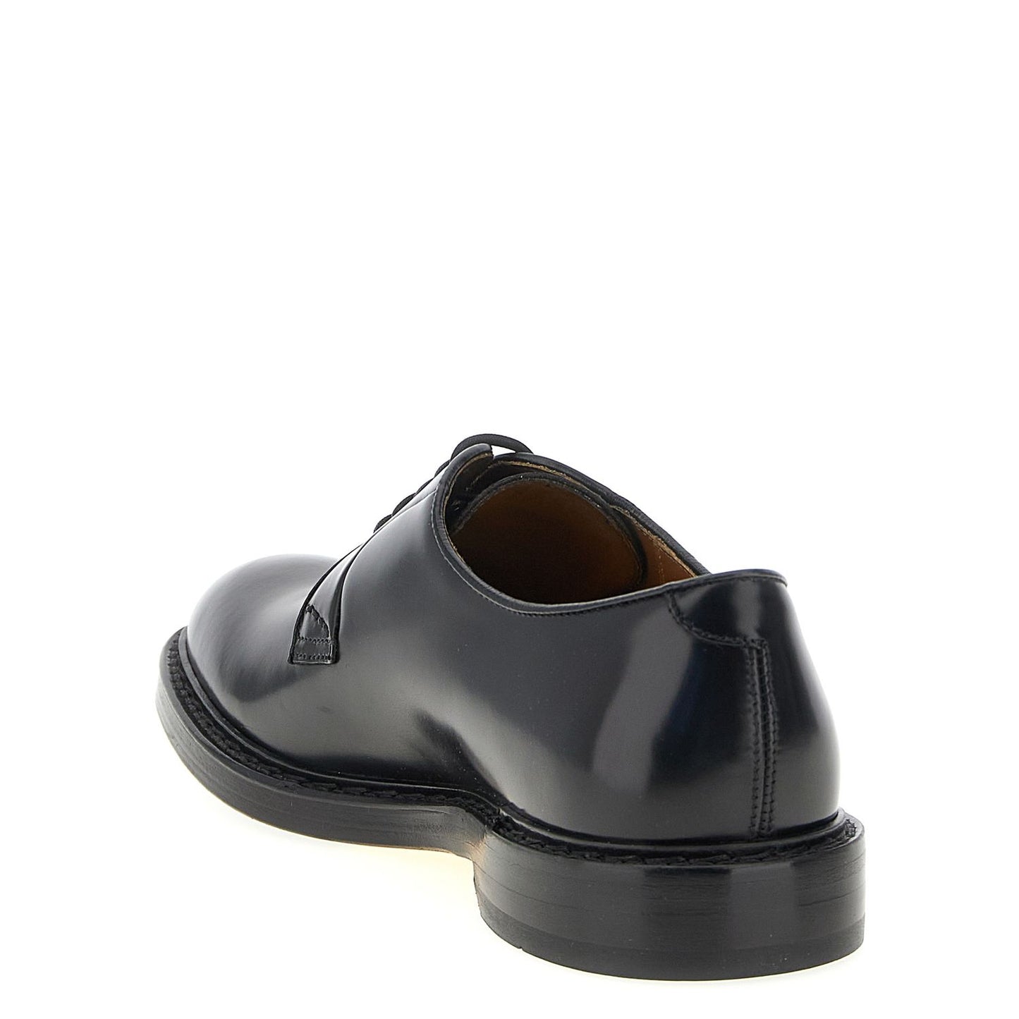 Doucal's Black Calfskin Oxfords And Derbies