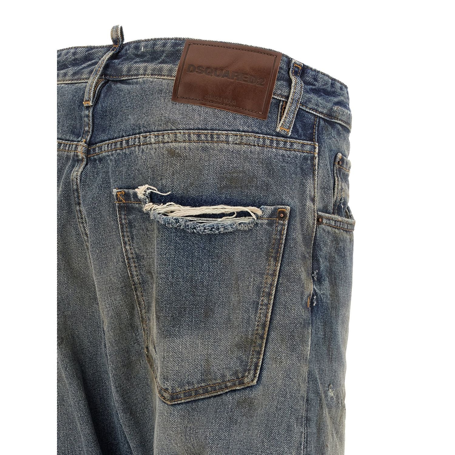 Dsquared² Blue Cotton Relaxed Fit Jeans