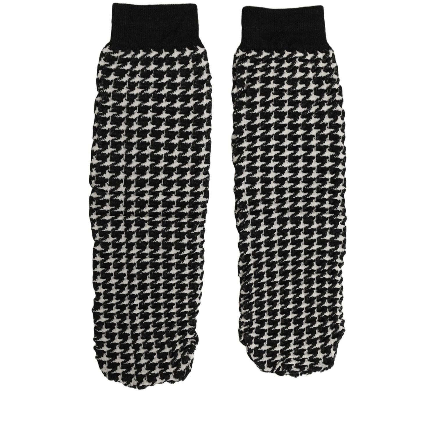Dolce & Gabbana Black White Houndstooth Ankle Length Socks