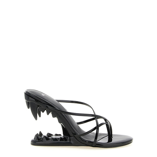 GCDS Black Polyethylene Stiletto Heel Sandals
