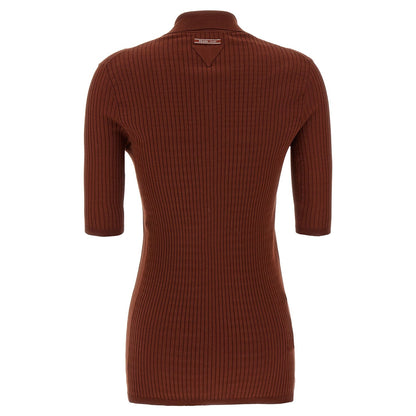 Prada Brown Cotton Polo Shirt