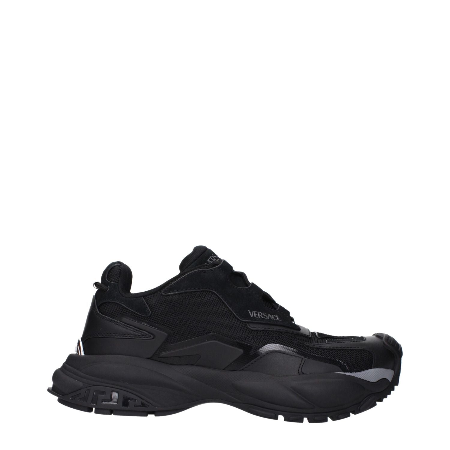 Versace Black Fabric Chunky Sneakers