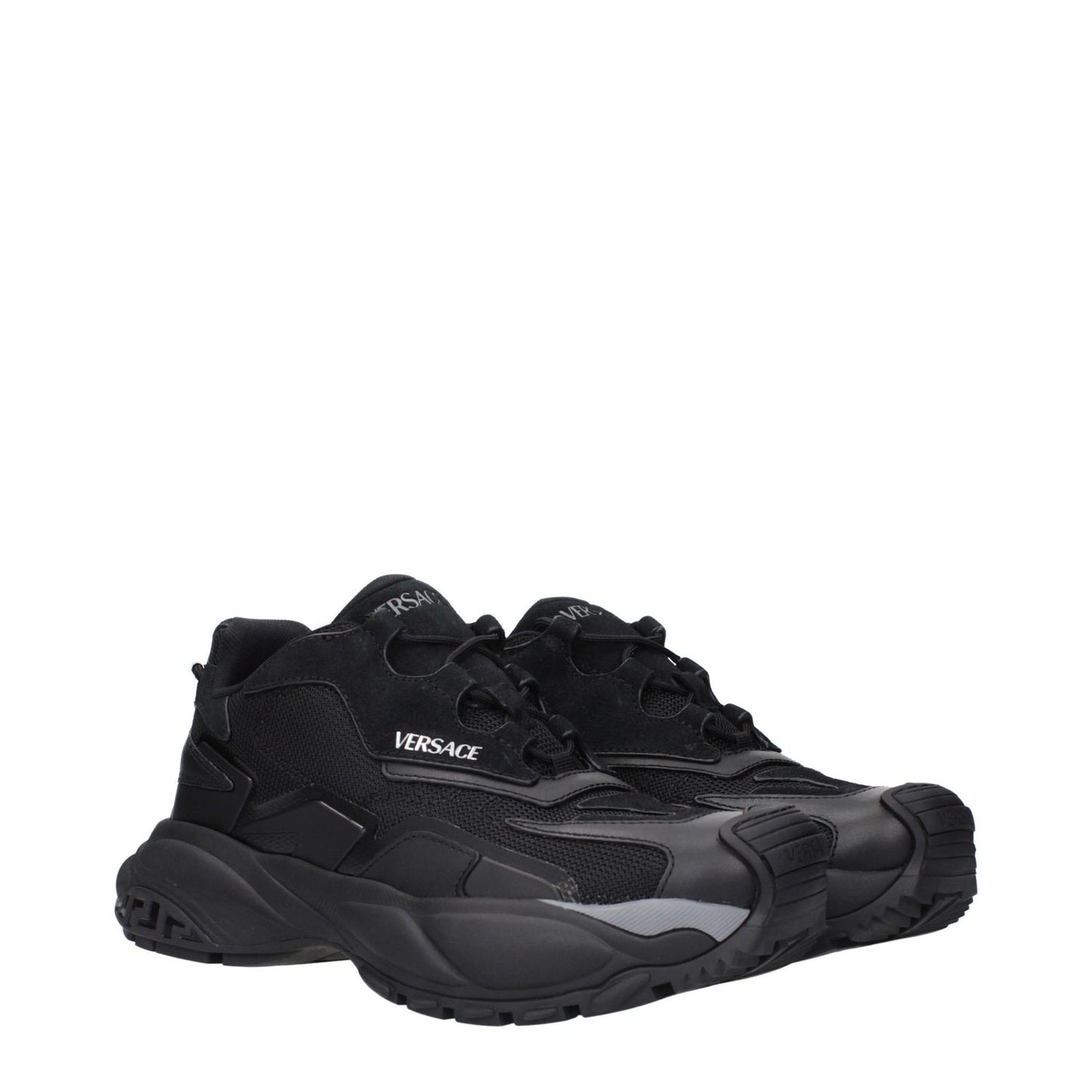Versace Black Fabric Chunky Sneakers