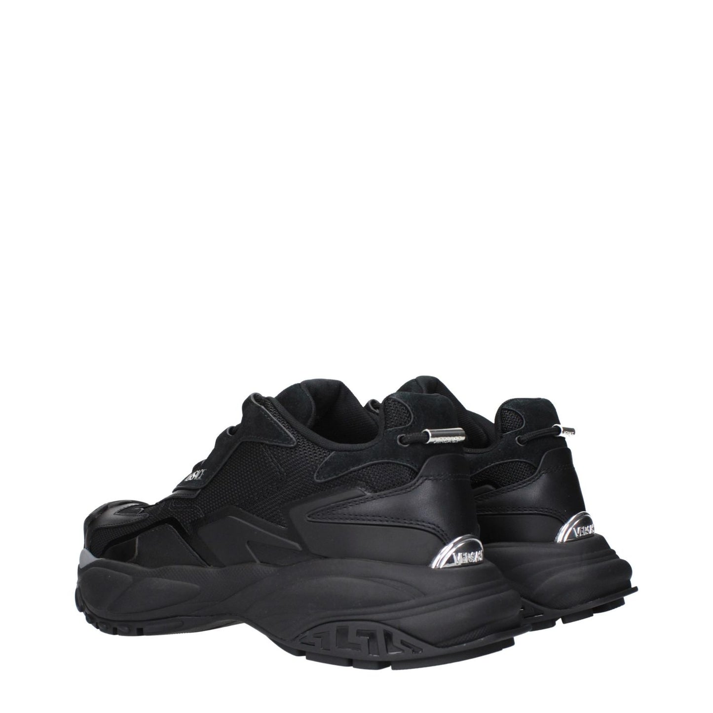 Versace Black Fabric Chunky Sneakers