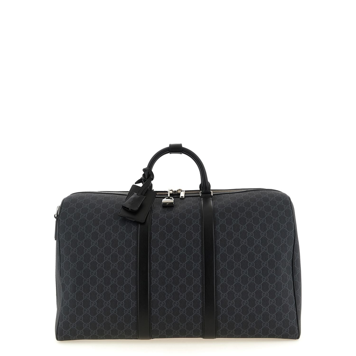 Gucci Black ‘GG Supreme’ Canvas Duffle Bag