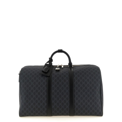 Gucci Black ‘GG Supreme’ Canvas Duffle Bag