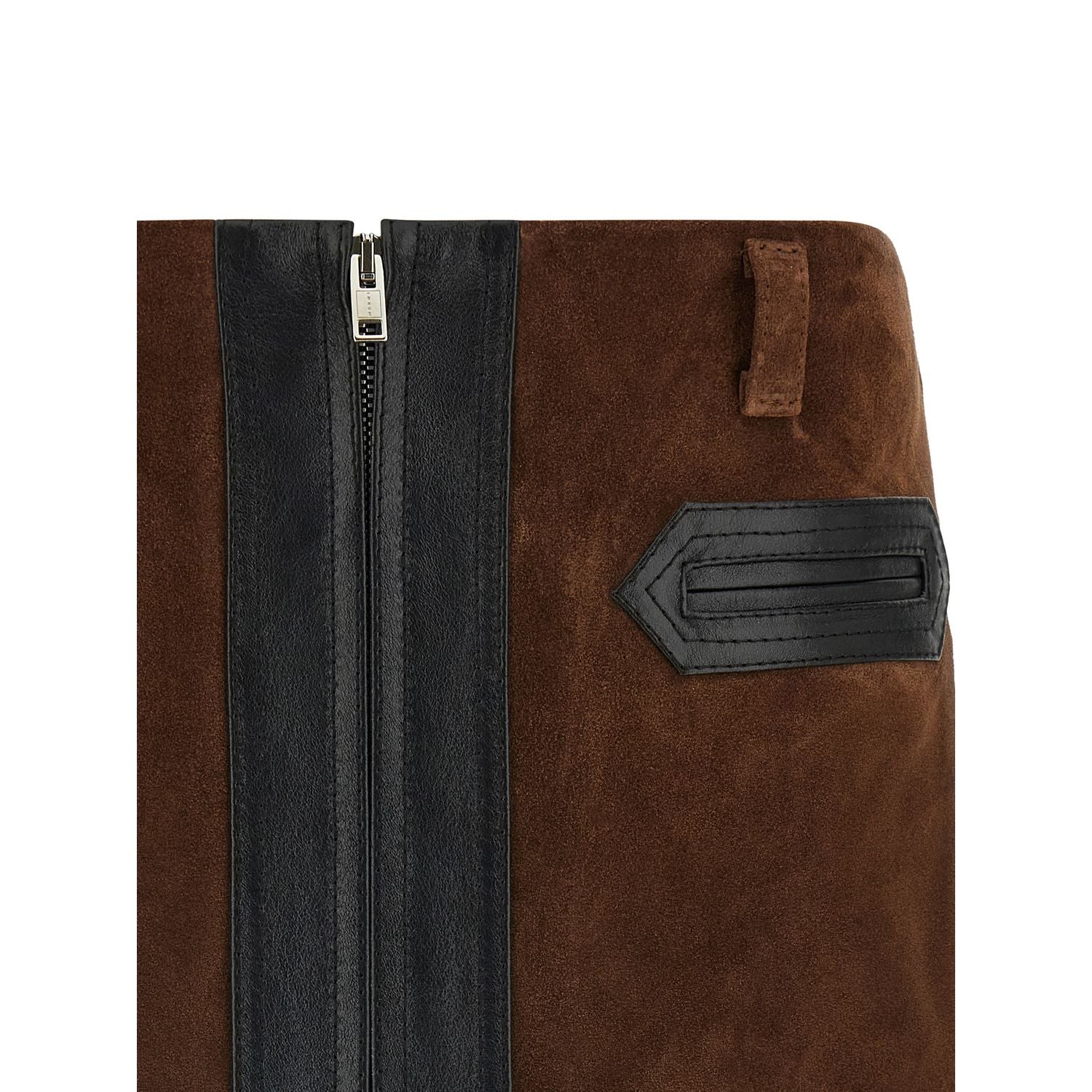 Marni Brown Calfskin Long Skirt