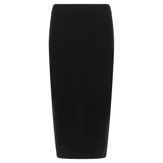 Max Mara Black Viscose Midi Skirt