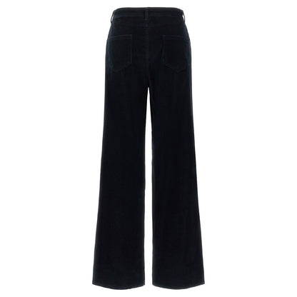 Max Mara Blue Cotton Casual Pants