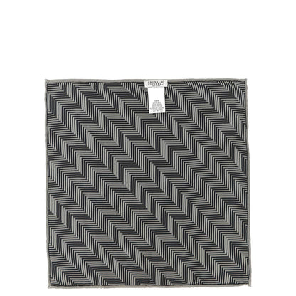 Brunello Cucinelli Gray Silk Pocket Square