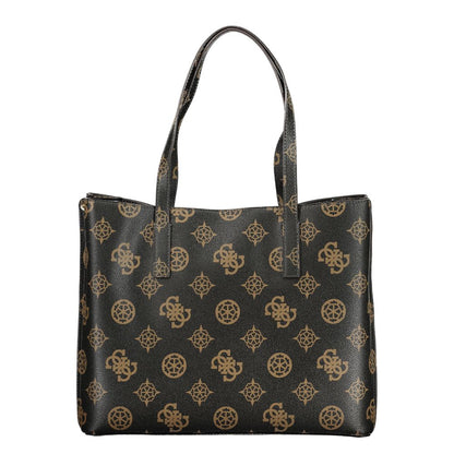 Guess Jeans Brown Polyurethane Women's Bag with Dual Handles and Spacious Compartments