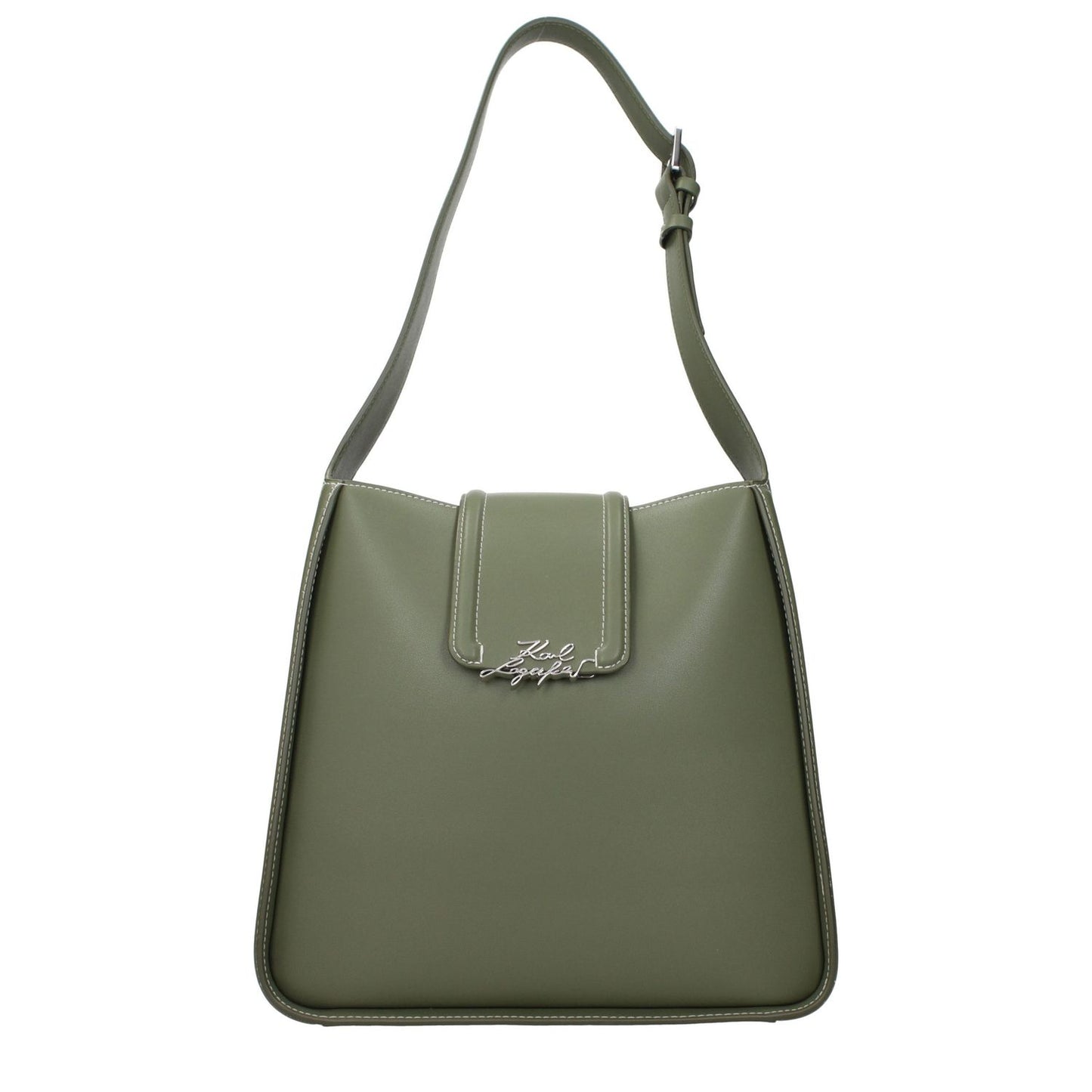 Karl Lagerfeld Green Leather Shoulder Bag