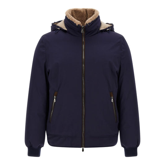 Brunello Cucinelli Blue Polyamide Full-Length Jacket
