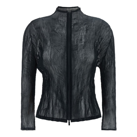 Issey Miyake Black Polyester Cardigan