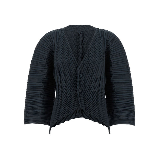 Issey Miyake Black Polyester Cardigan