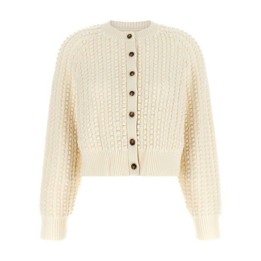 Loulou De Saison White Cashmere Cardigan