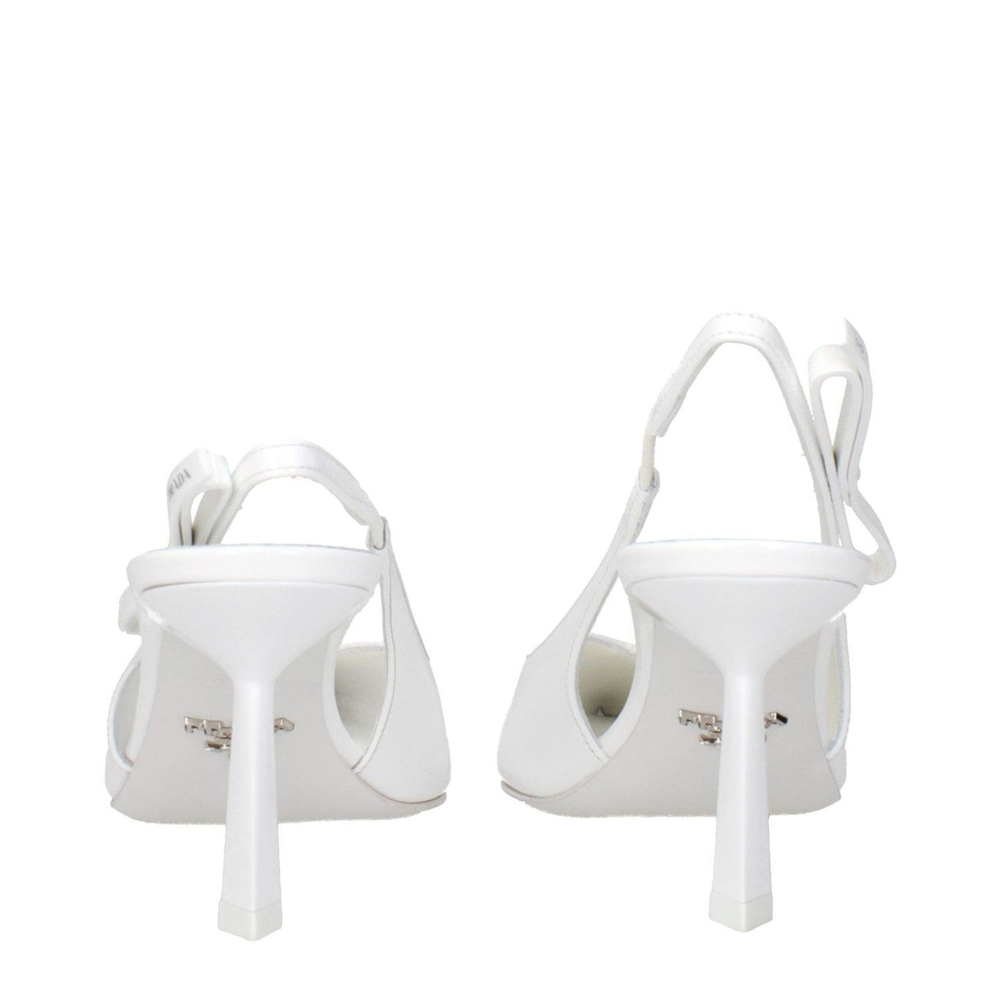 Prada White Leather High Heel Pumps