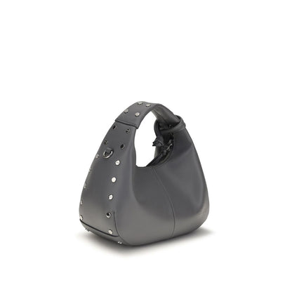 Ganni Gray Leather Shoulder Bag