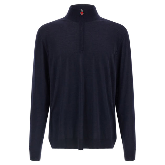 Kiton Blue Wool Cardigan
