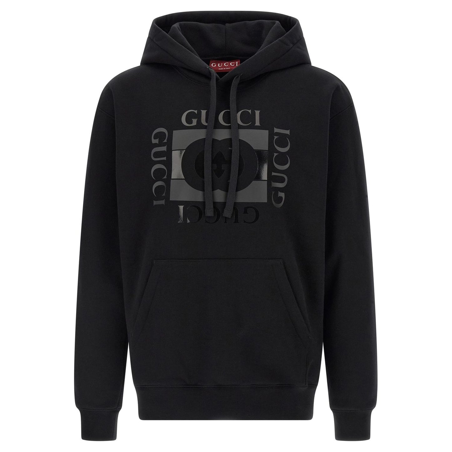 Gucci Black Cotton Hoodie Sweatshirt
