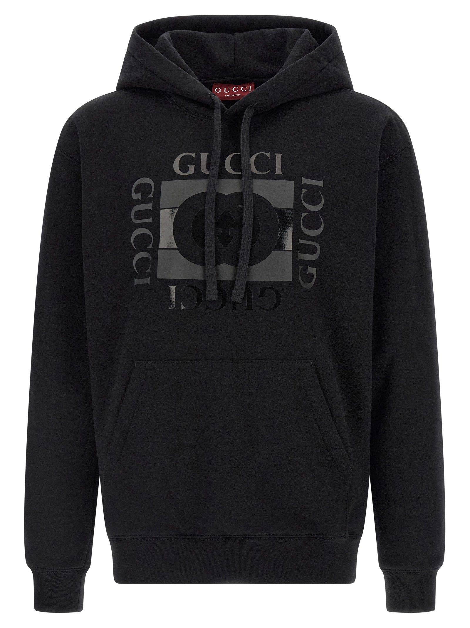 Gucci Black Cotton Hoodie Sweatshirt