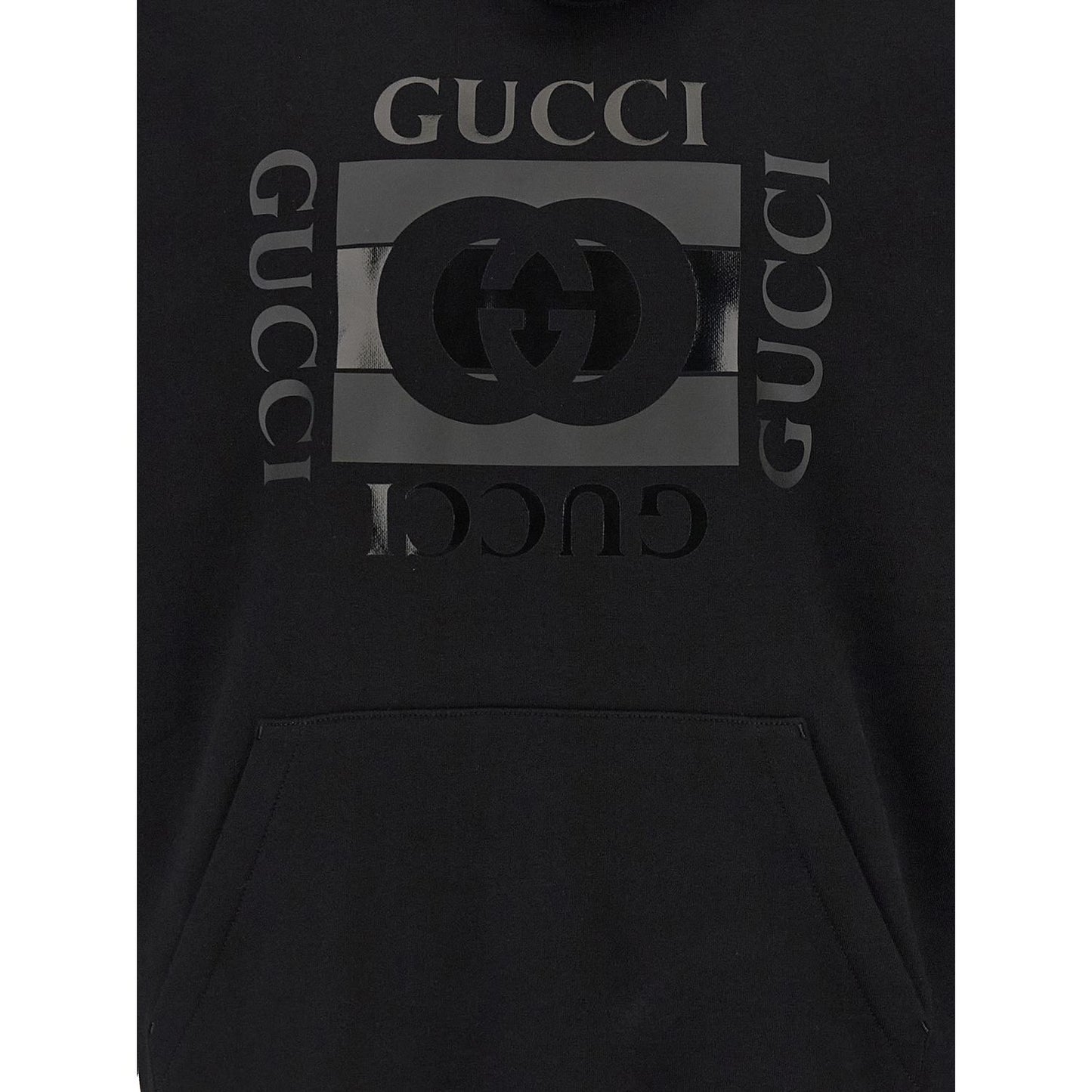 Gucci Black Cotton Hoodie Sweatshirt