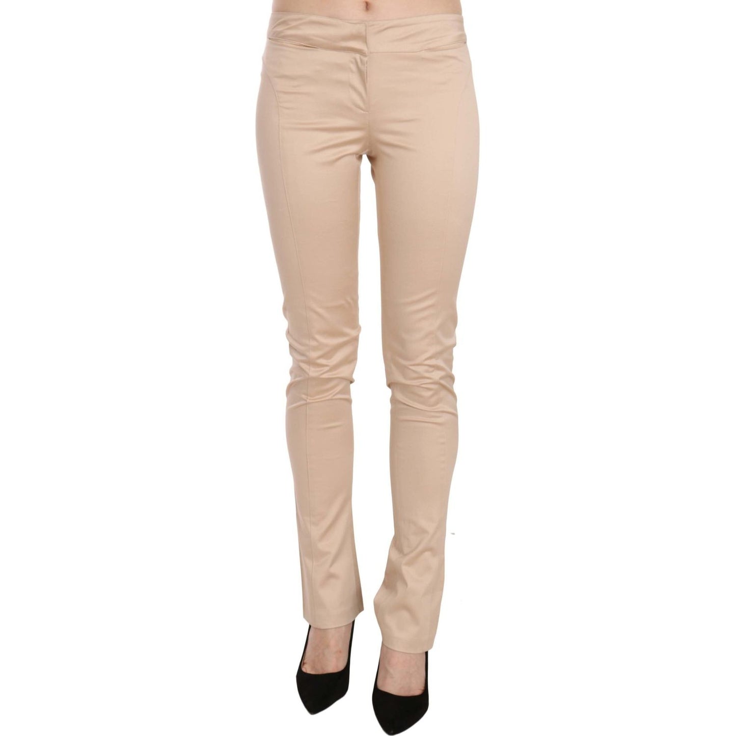 Just Cavalli Elegant Cream Low Waist Skinny Trousers Just Cavalli