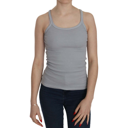 PINK MEMORIES Light Grey Sleeveless Spaghetti Strap Blouse