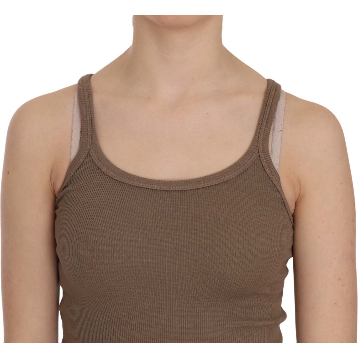 PINK MEMORIES Brown Sleeveless Spaghetti Strap Top