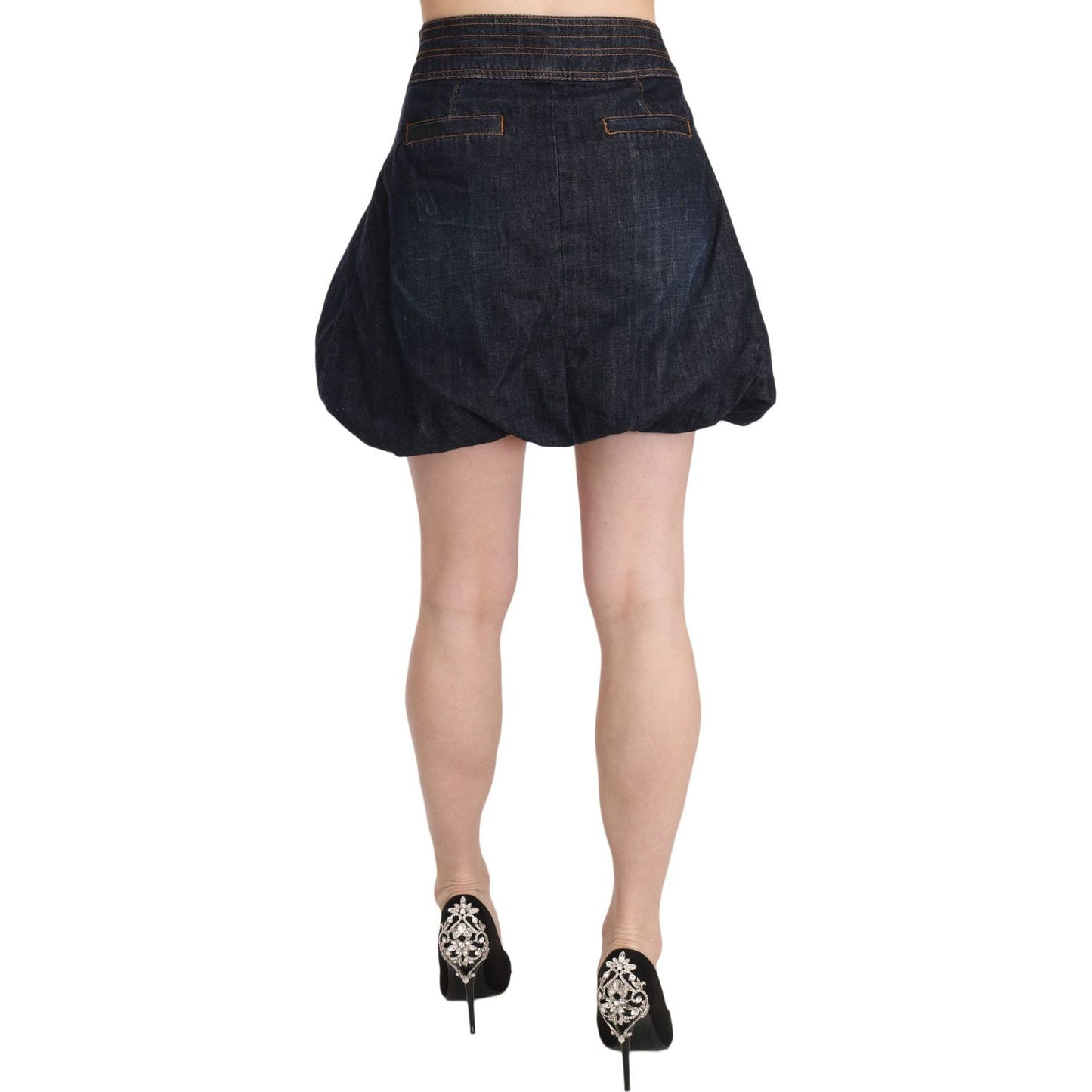 Exte Chic Dark Blue A-Line Mini Skirt Exte