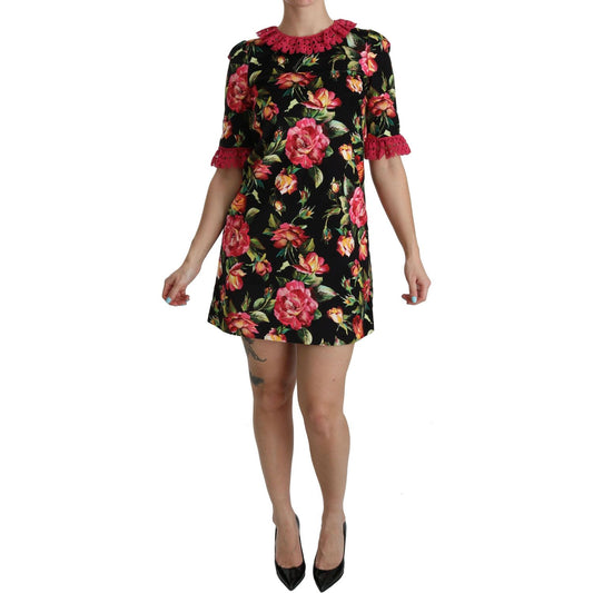 Dolce & Gabbana Elegant Floral Lace A-Line Mini Dress Dolce & Gabbana