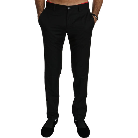 Dolce & Gabbana Elegant Black Wool Dress Pants Jeans & Pants Dolce & Gabbana