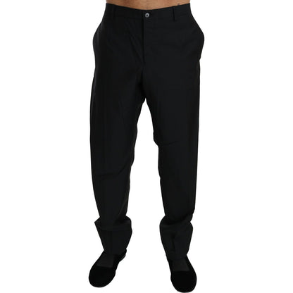 Dolce & Gabbana Black Dress Formal Trouser Men Wool Pants