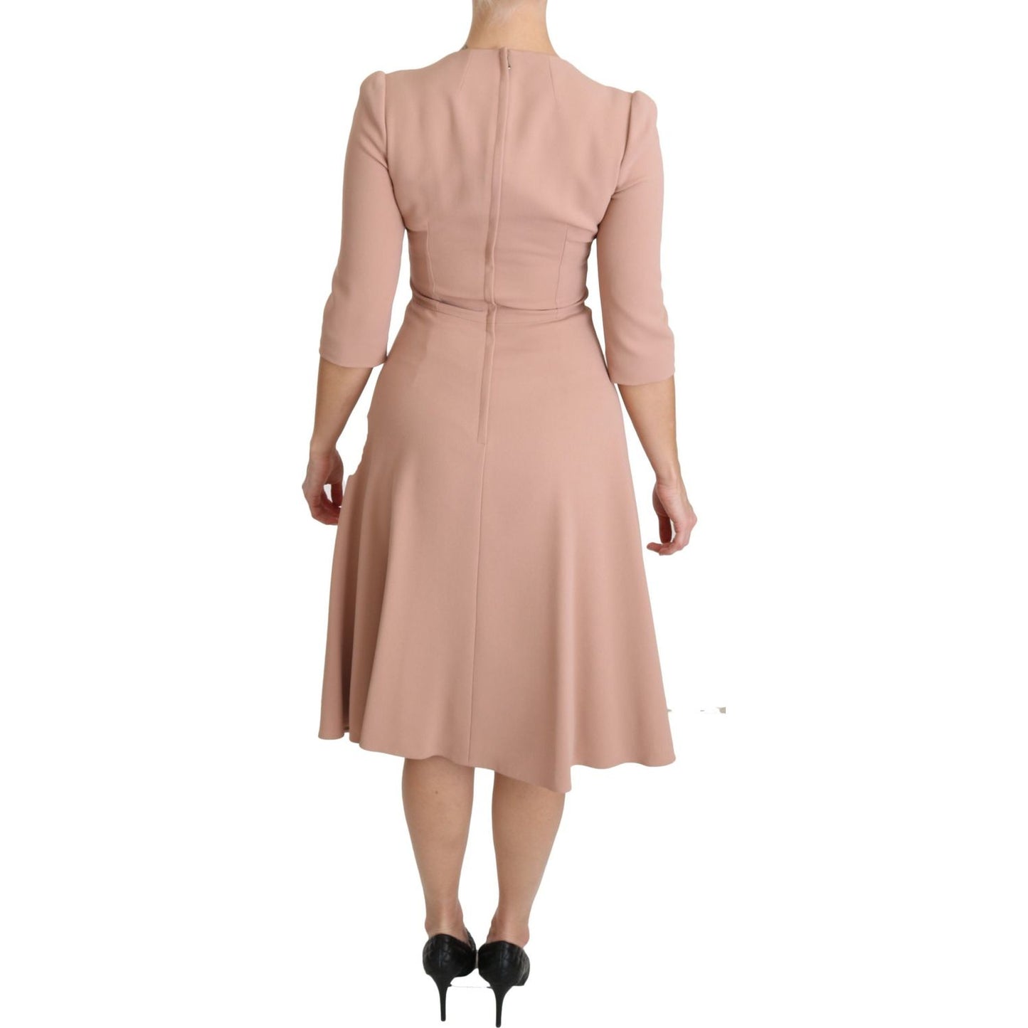 Dolce & Gabbana Elegant Light Pink A-Line Knee Length Dress Dolce & Gabbana