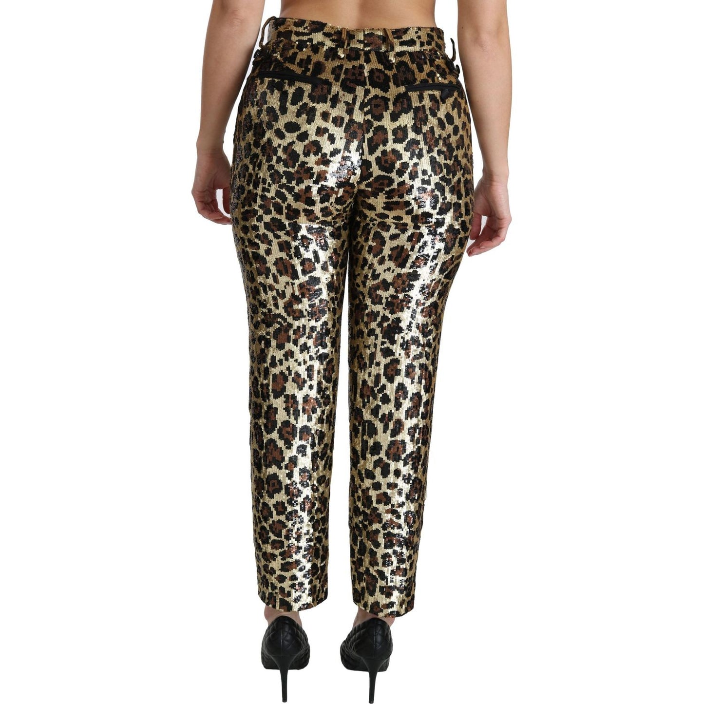 Dolce & Gabbana Chic High Waist Leopard Sequin Pants Dolce & Gabbana