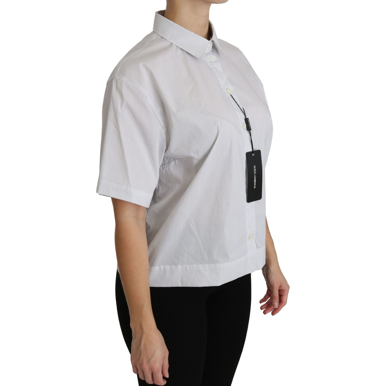 Dolce & Gabbana White Collared Short Sleeve Polo Shirt Top