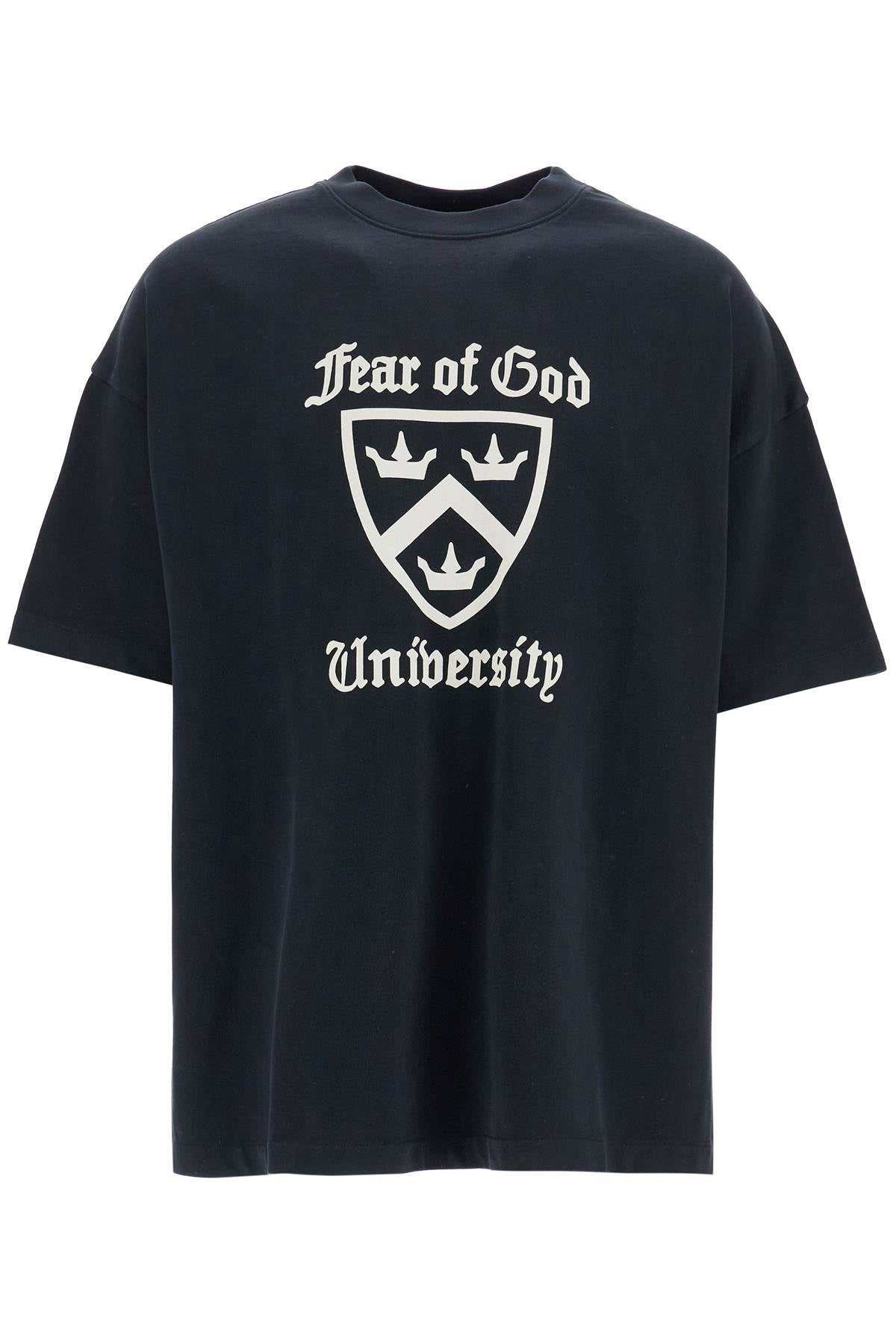 Fear Of God ESSENTIALS black logo cotton t-shirt