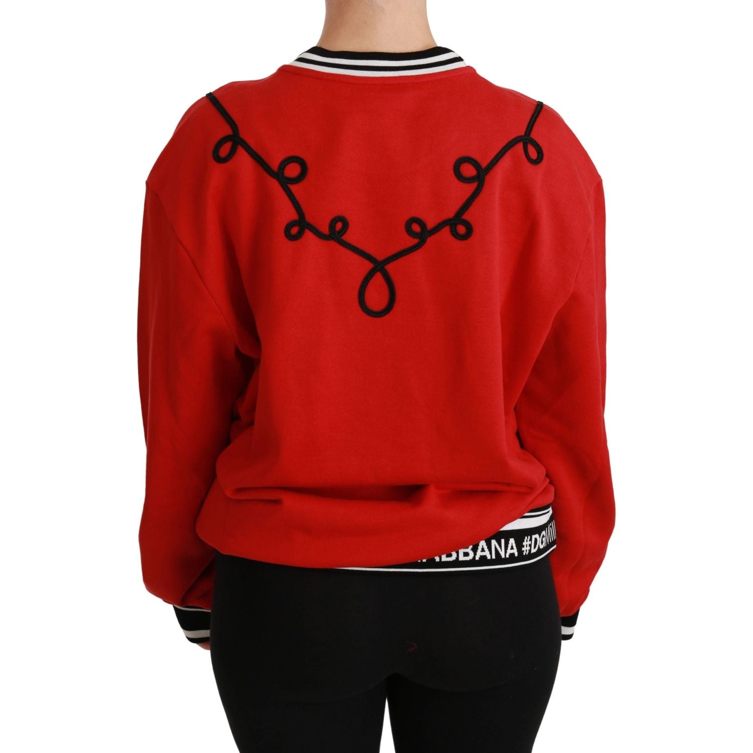 Dolce & Gabbana Red Queen Sequined Love Pullover Sweater