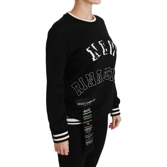 Dolce & Gabbana Chic Black Sequined Cotton Sweater Dolce & Gabbana