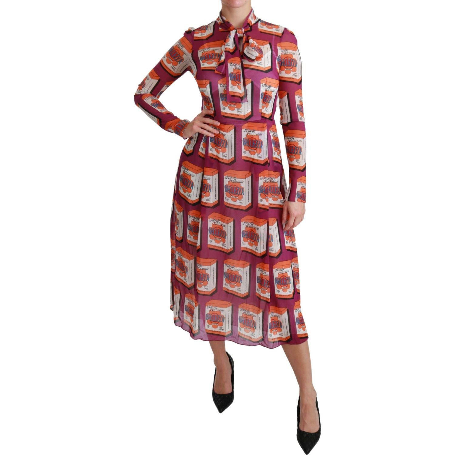 Dolce & Gabbana Purple Silk Bellezza A-Line Gown Dress