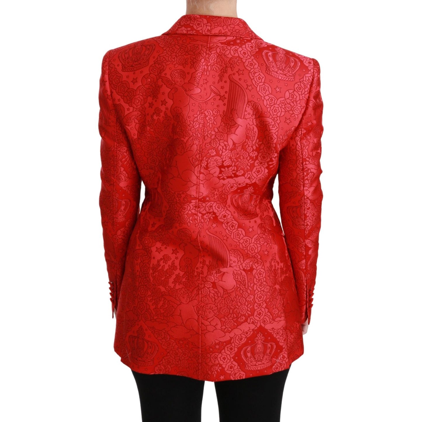 Dolce & Gabbana Red Floral Angel Pattern Blazer Dolce & Gabbana