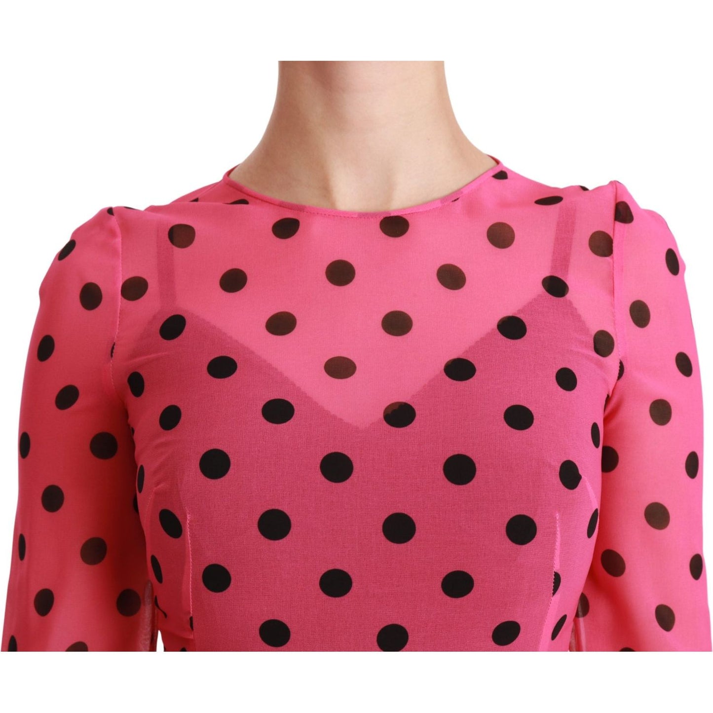 Dolce & Gabbana Elegant Polka Dot A-Line Knee Length Dress Dolce & Gabbana