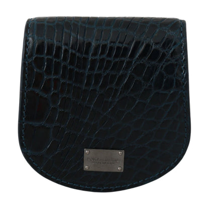 Dolce & Gabbana Blue Exotic Skins Condom Case Holder Pocket
