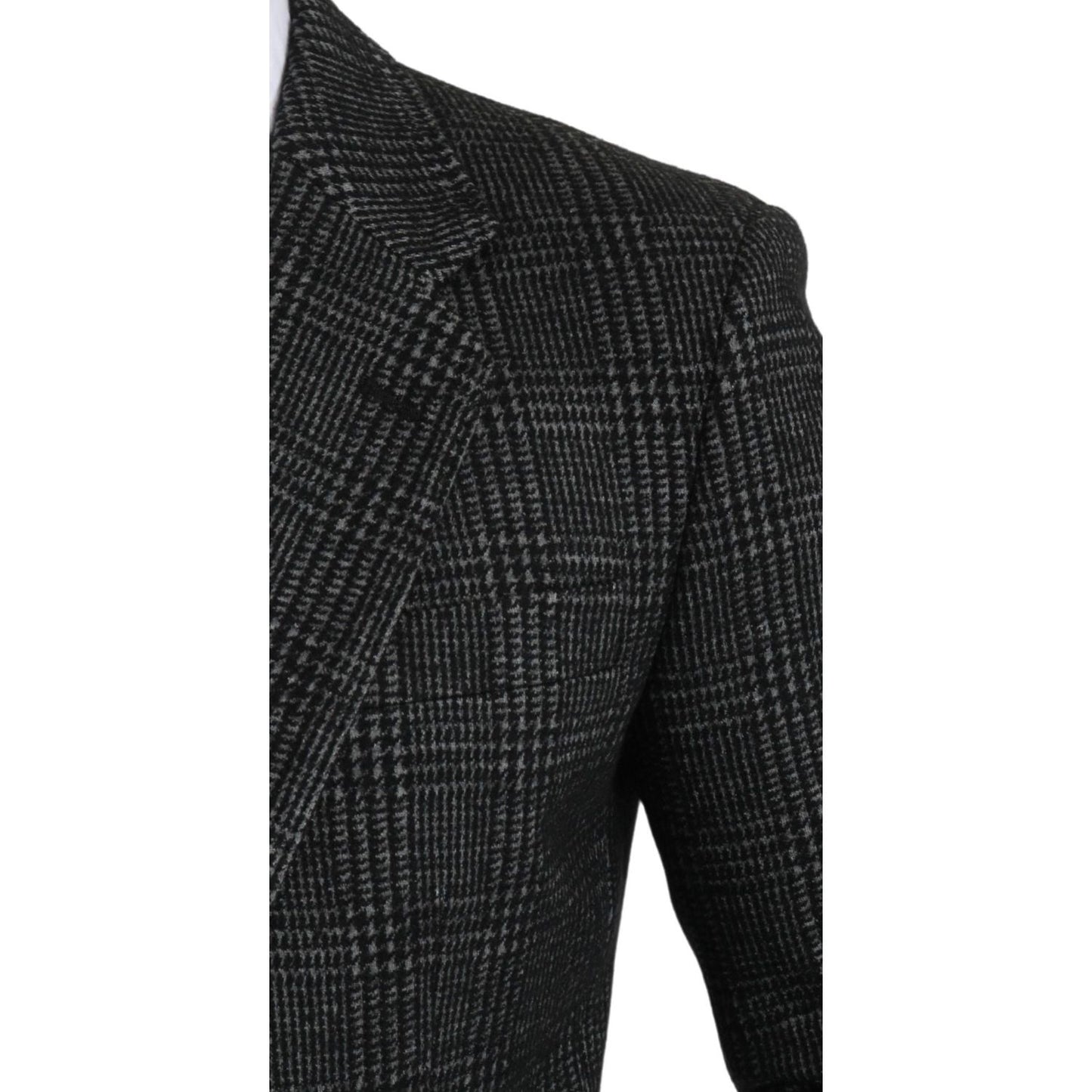 Dolce & Gabbana Elegant Gray Plaid Slim Fit Blazer Dolce & Gabbana