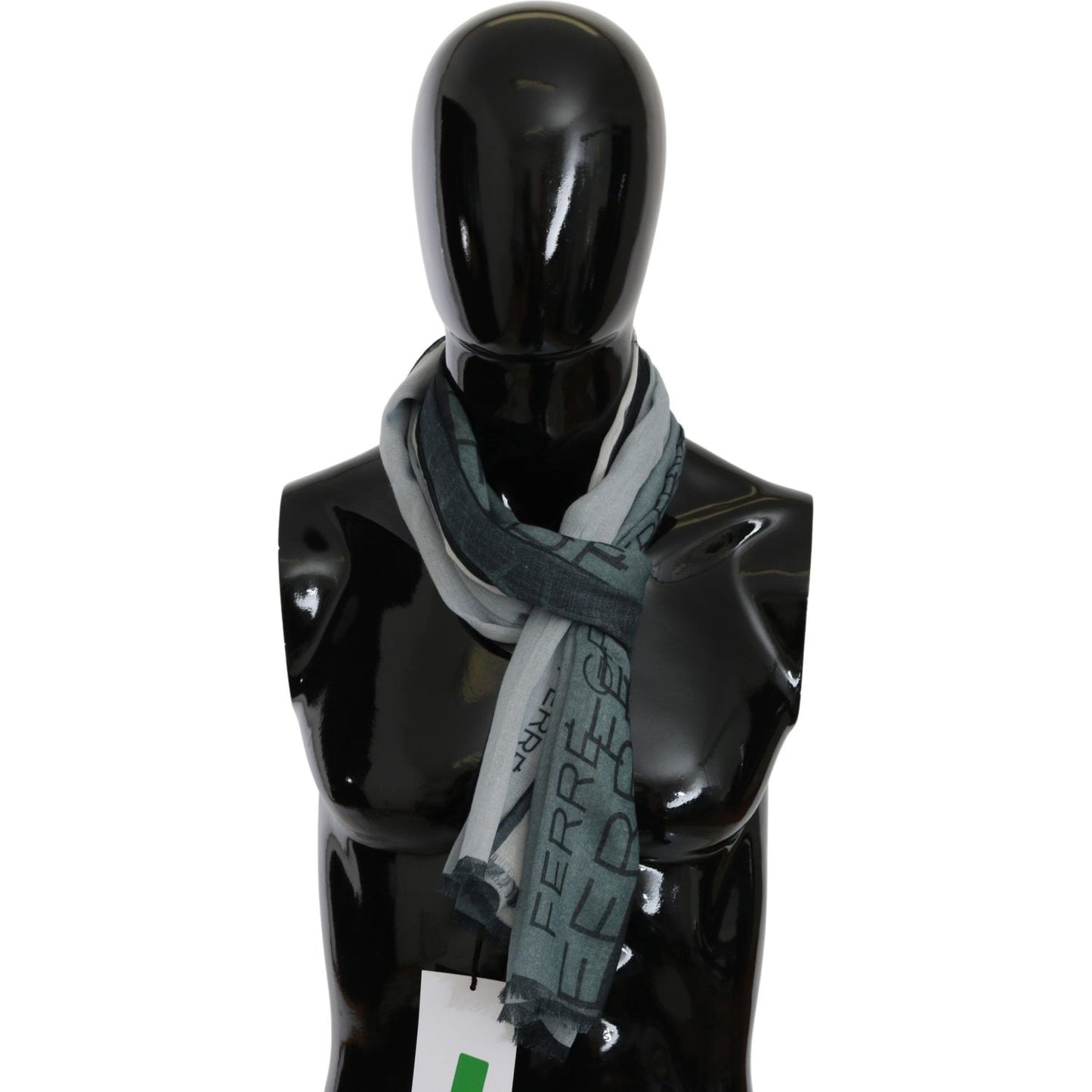 Costume National Elegant Blue Gray Wool Blend Scarf Wool Scarves Costume National