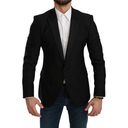 Dolce & Gabbana Black Slim Fit Coat Jacket MARTINI Blazer