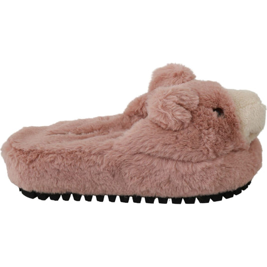 Dolce & Gabbana Chic Pink Bear House Slippers by D&G Dolce & Gabbana