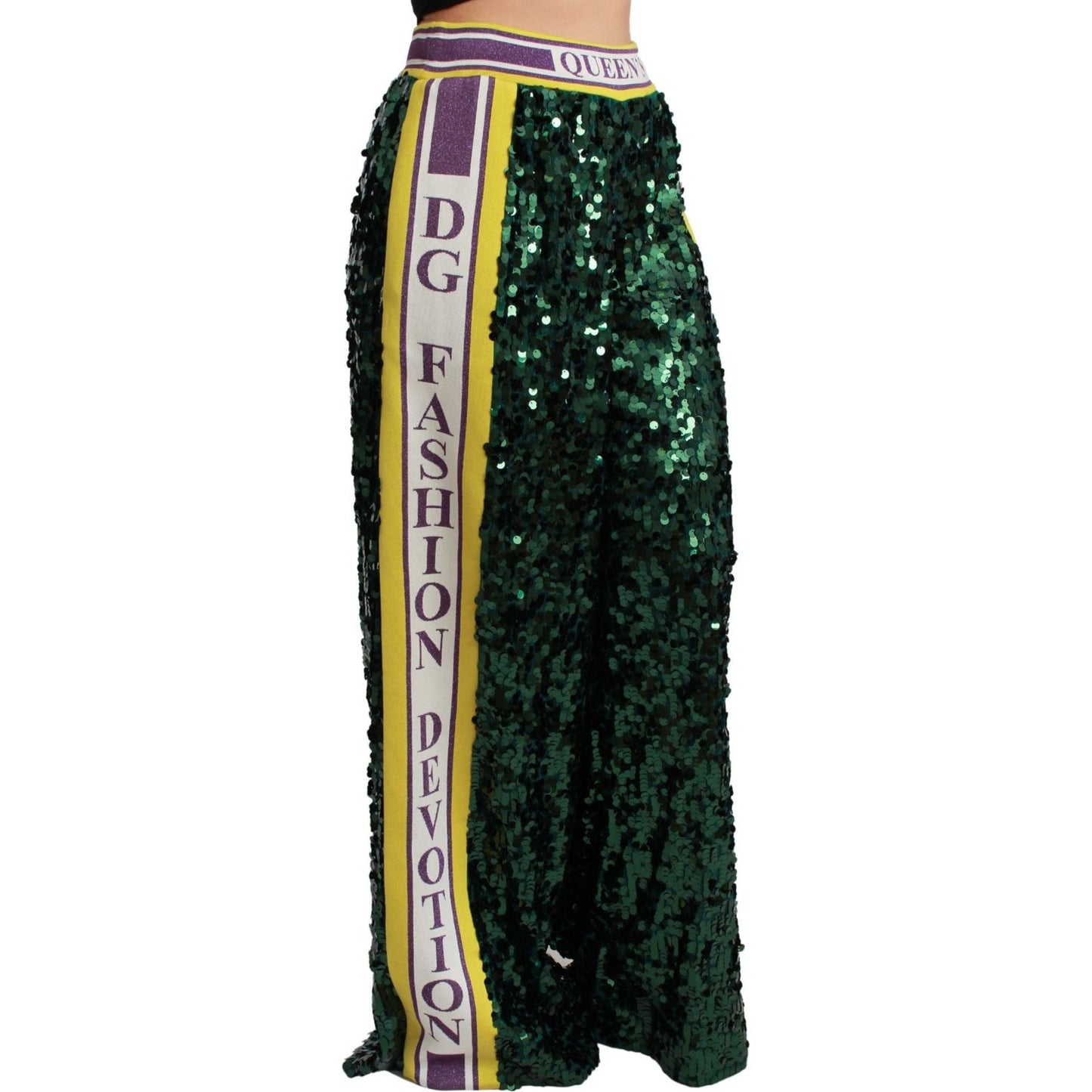Dolce & Gabbana Exclusive Multicolor Sequined Pants Dolce & Gabbana Tan