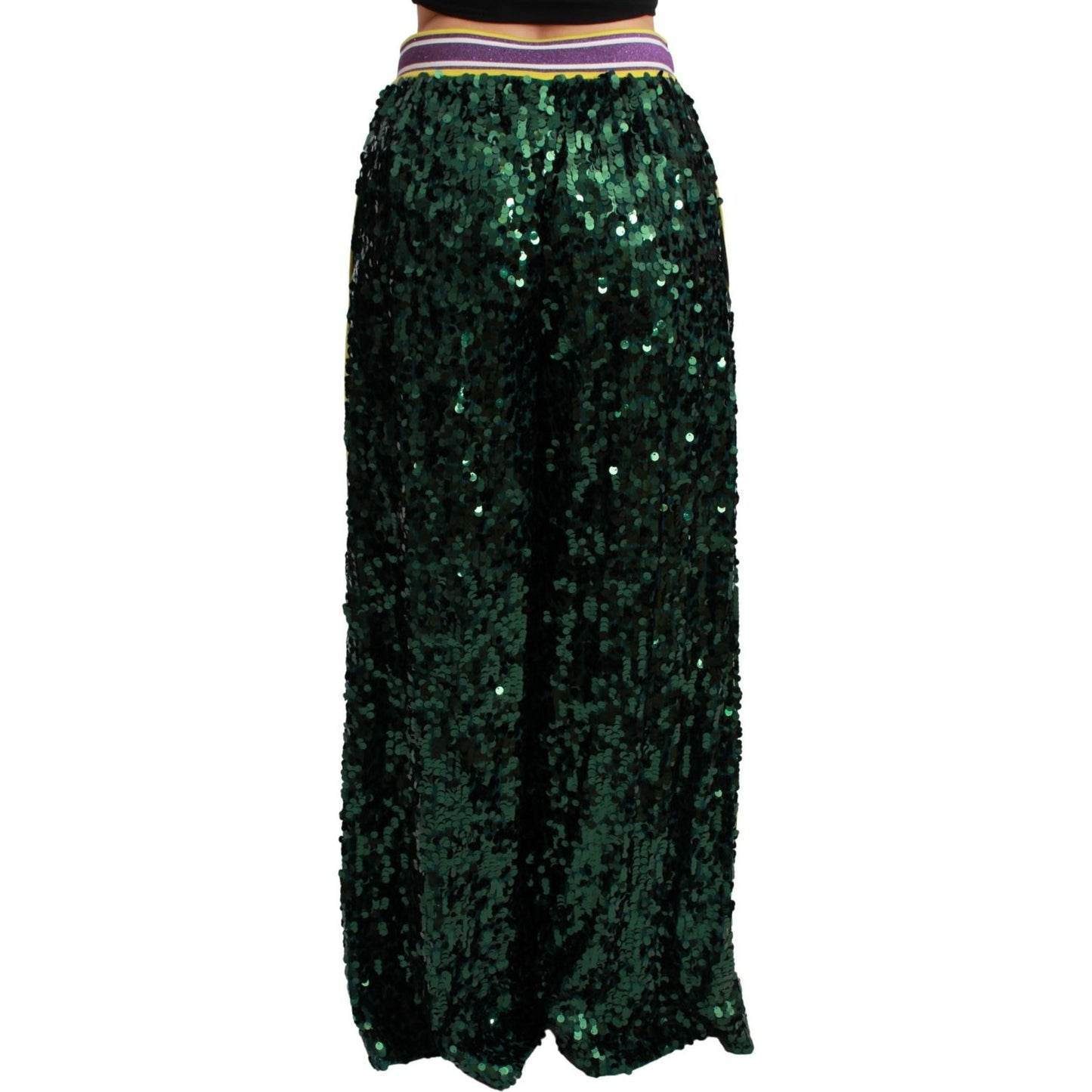 Dolce & Gabbana Exclusive Multicolor Sequined Pants Dolce & Gabbana Black